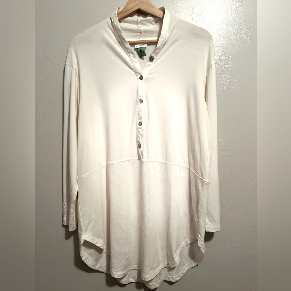 Bitte Kai Rand Cream Long Sleeve Button-Up Shirt